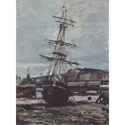  Obraz na płótnie 50x70cm Claude Monet Uziemiona łódź w Fécamp