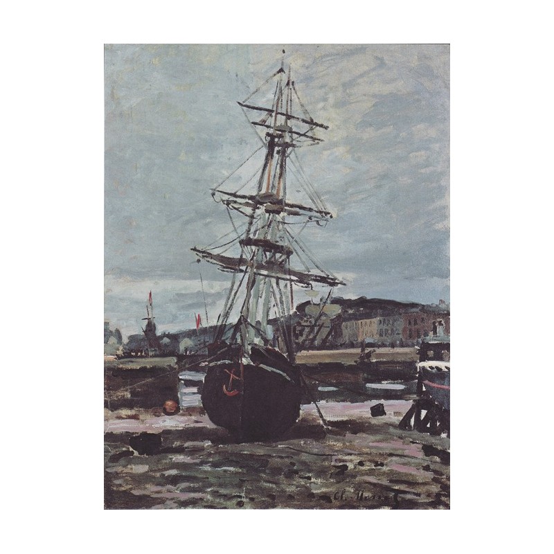  Obraz na płótnie 50x70cm Claude Monet Uziemiona łódź w Fécamp
