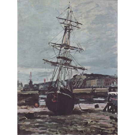  Obraz na płótnie 50x70cm Claude Monet Uziemiona łódź w Fécamp