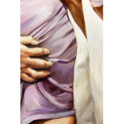  Obraz olejny ręcznie malowany religijny 50x105cm