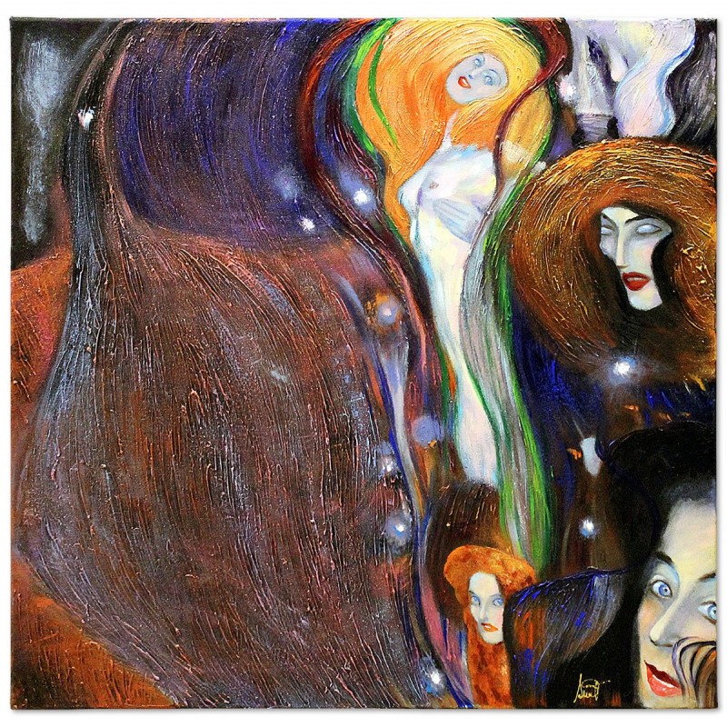 Obraz olejny ręcznie malowany 100x100cm Wróżki