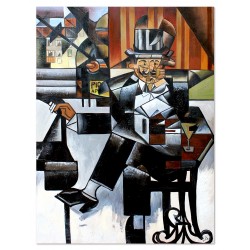 Obraz Juan Gris Man in a Cafe malowany 90x120cm