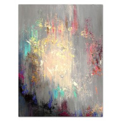 Obraz olejny ręcznie malowany 90x120cm Tęcza i złoto