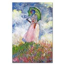  Obraz olejny ręcznie malowany Claude Monet Kobieta z parasolką kopia
