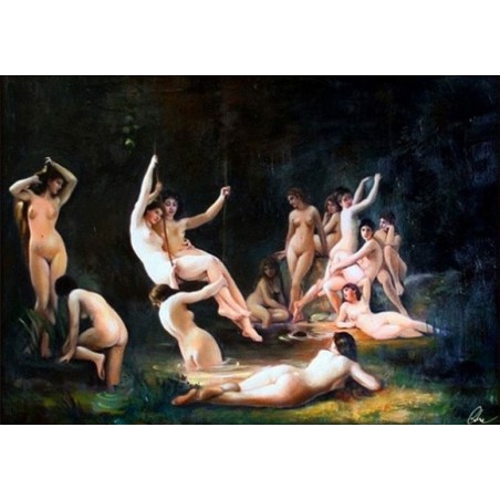  Obraz malowany 60x90cm William Adolphe Bouguereau Nimfy