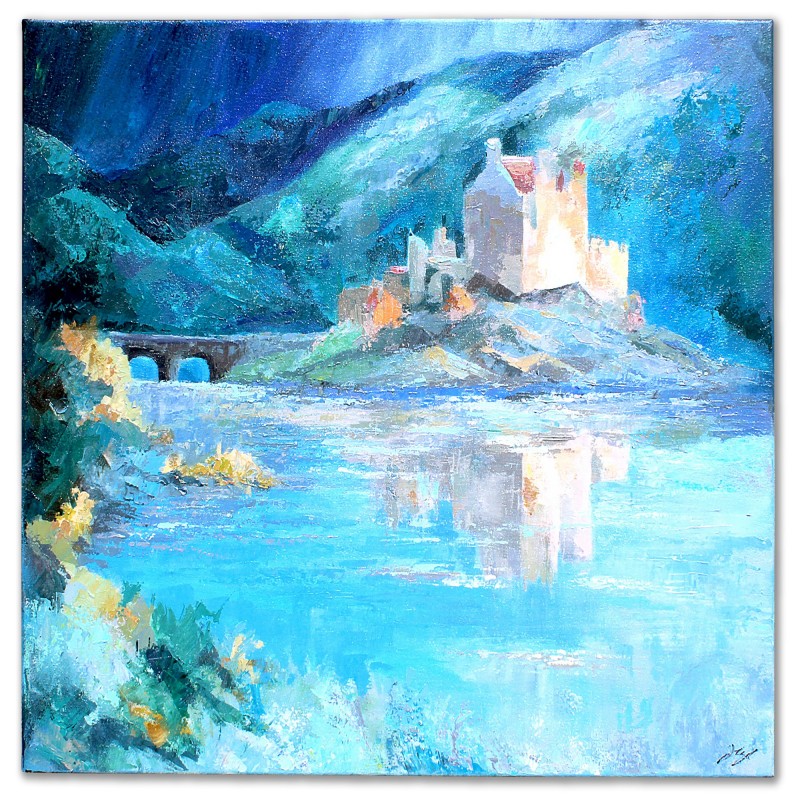  Obraz malowany Zamkowe Wzgórze 90x90 cm