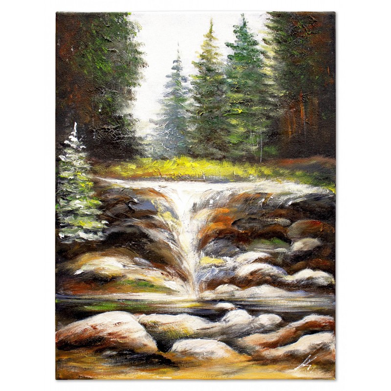 Obraz olejny ręcznie malowany Potok 30x40cm