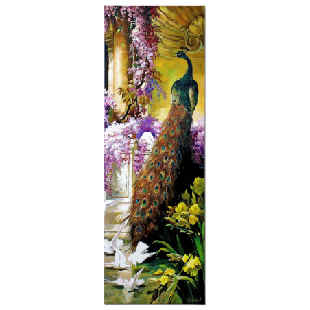 Obraz olejny ręcznie malowany Paw 50x150cm