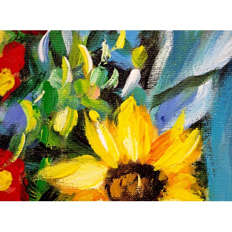  Obraz olejny ręcznie malowany Gustav Klimt Ogród wiejski ze słonecznikami 100x100cm