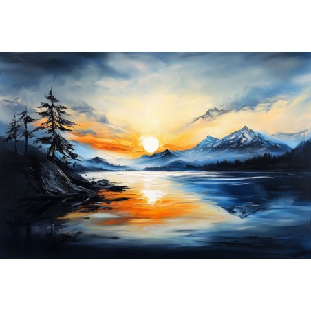  Obraz na płótnie 60x90 cm Zachód słońca nad morzem