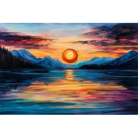  Obraz na płótnie 60x90 cm Zachód słońca nad morzem