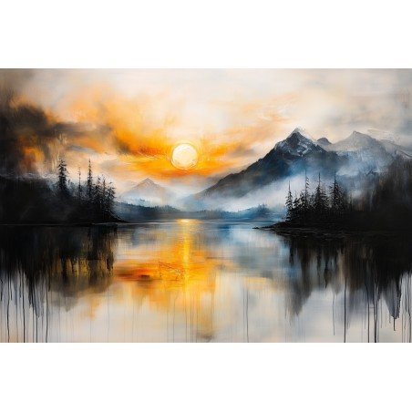  Obraz na płótnie 60x90 cm Zachód słońca nad morzem