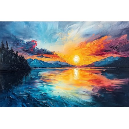  Obraz na płótnie 60x90 cm Zachód słońca nad morzem