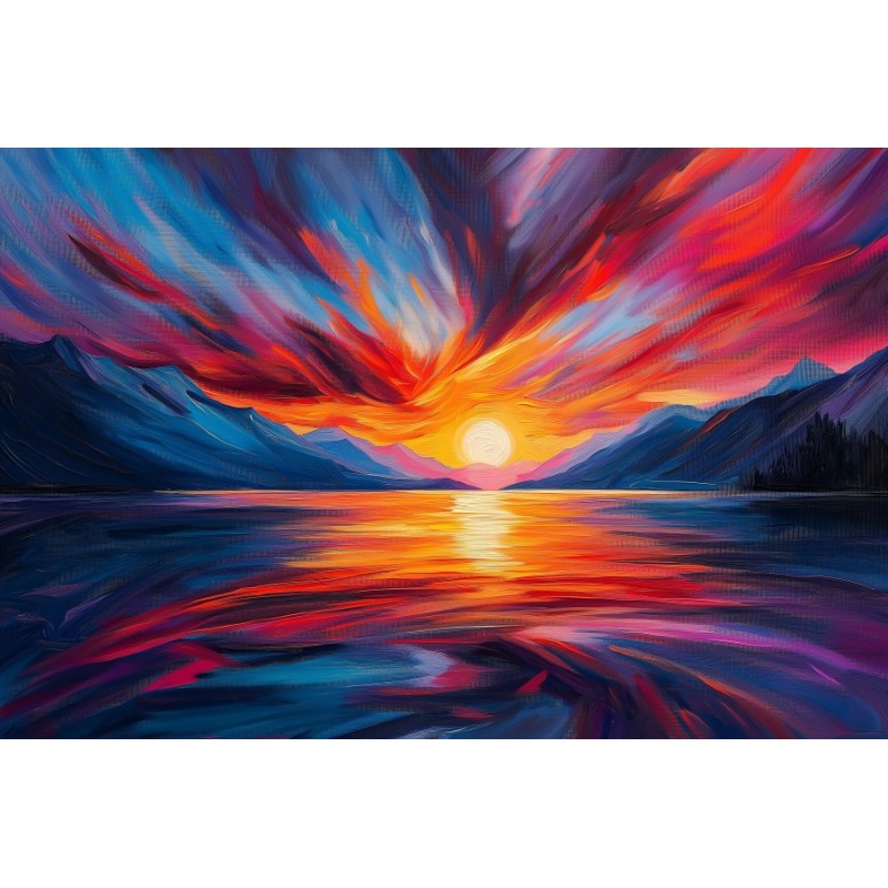  Obraz na płótnie 60x90 cm Zachód słońca nad morzem