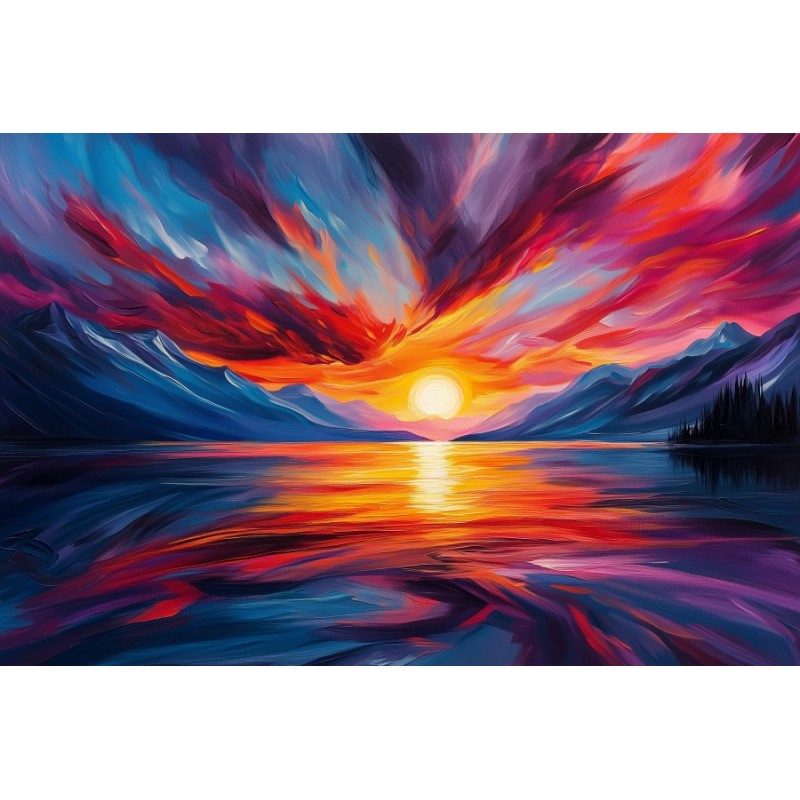  Obraz na płótnie 60x90 cm Zachód słońca nad morzem