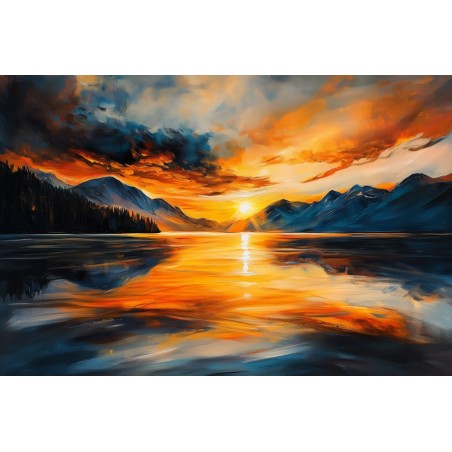 Obraz na płótnie 60x90 cm Zachód słońca nad morzem