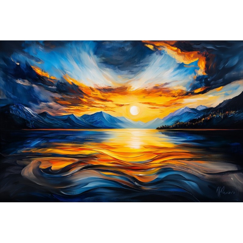  Obraz na płótnie 60x90 cm Zachód słońca nad morzem
