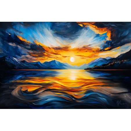  Obraz na płótnie 60x90 cm Zachód słońca nad morzem