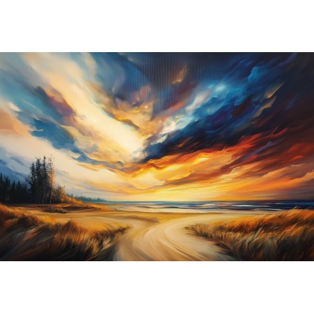  Obraz na płótnie 60x90 cm Zachód słońca nad morzem