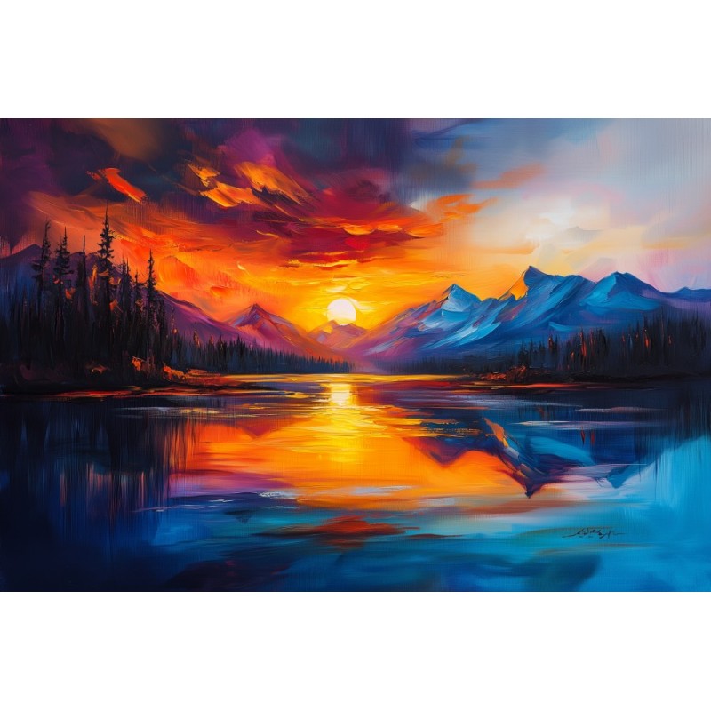  Obraz na płótnie 60x90 cm Zachód słońca nad morzem