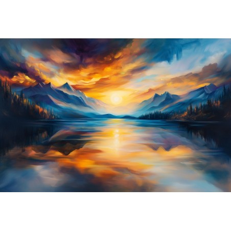  Obraz na płótnie 60x90 cm Zachód słońca nad morzem