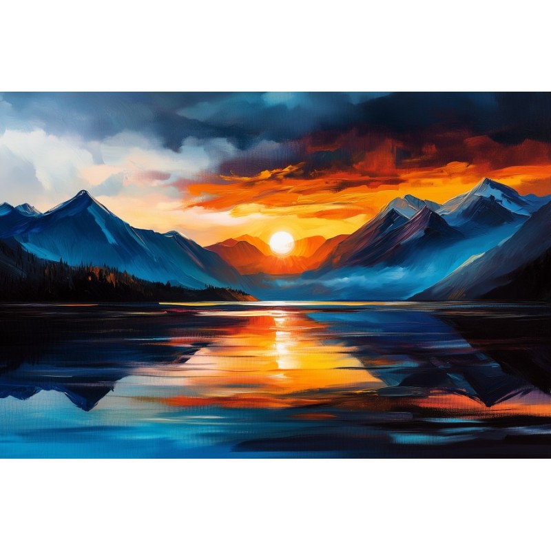  Obraz na płótnie 60x90 cm Zachód słońca nad morzem
