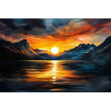 Obraz na płótnie 60x90 cm Zachód słońca nad morzem