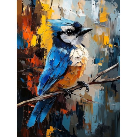  Obraz na płótnie 70x90 cm Ptaszek na gałęzi