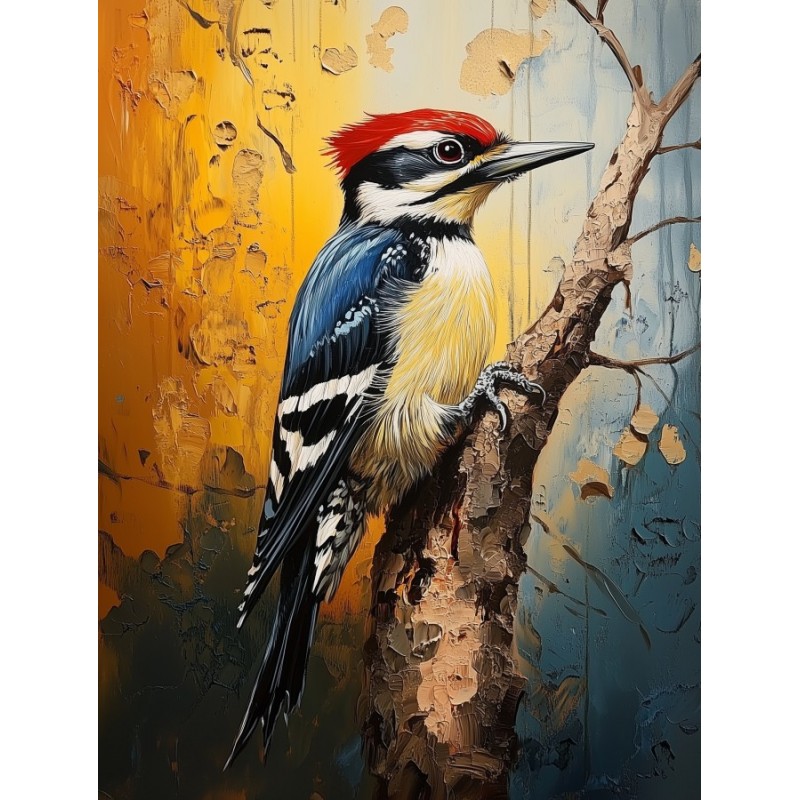  Obraz na płótnie 70x90 cm Ptaszek na gałęzi