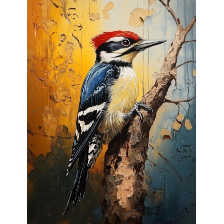  Obraz na płótnie 70x90 cm Ptaszek na gałęzi