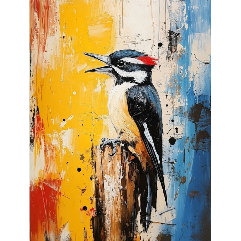  Obraz na płótnie 70x90 cm Ptaszek na gałęzi