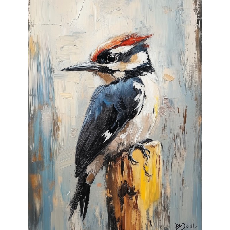  Obraz na płótnie 70x90 cm Ptaszek na gałęzi