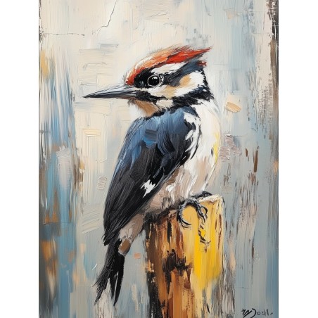  Obraz na płótnie 70x90 cm Ptaszek na gałęzi