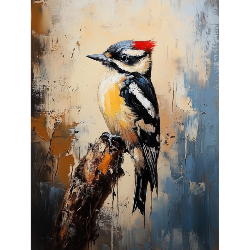  Obraz na płótnie 70x90 cm Ptaszek na gałęzi