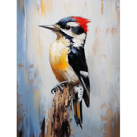  Obraz na płótnie 70x90 cm Ptaszek na gałęzi