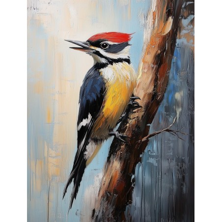  Obraz na płótnie 70x90 cm Ptaszek na gałęzi