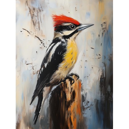  Obraz na płótnie 70x90 cm Ptaszek na gałęzi