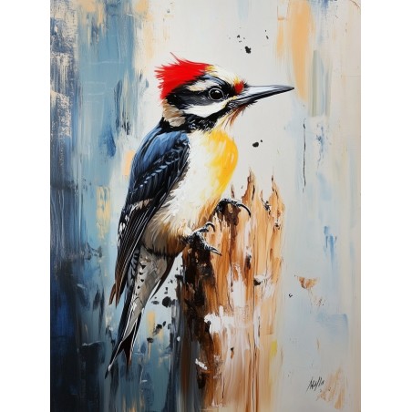  Obraz na płótnie 70x90 cm Ptaszek na gałęzi