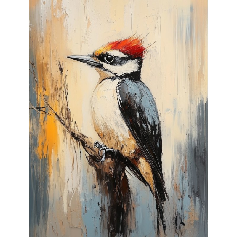  Obraz na płótnie 70x90 cm Ptaszek na gałęzi