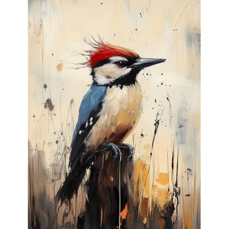 Obraz na płótnie 70x90 cm Ptaszek na gałęzi