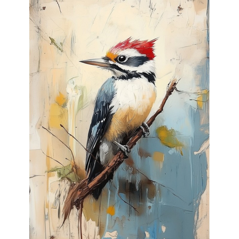 Obraz na płótnie 70x90 cm Ptaszek na gałęzi