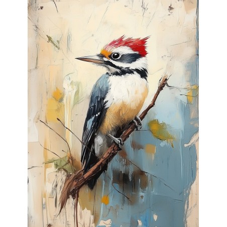  Obraz na płótnie 70x90 cm Ptaszek na gałęzi