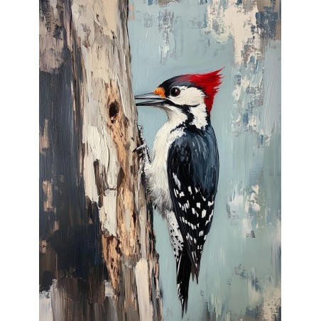  Obraz na płótnie 70x90 cm Ptaszek na gałęzi