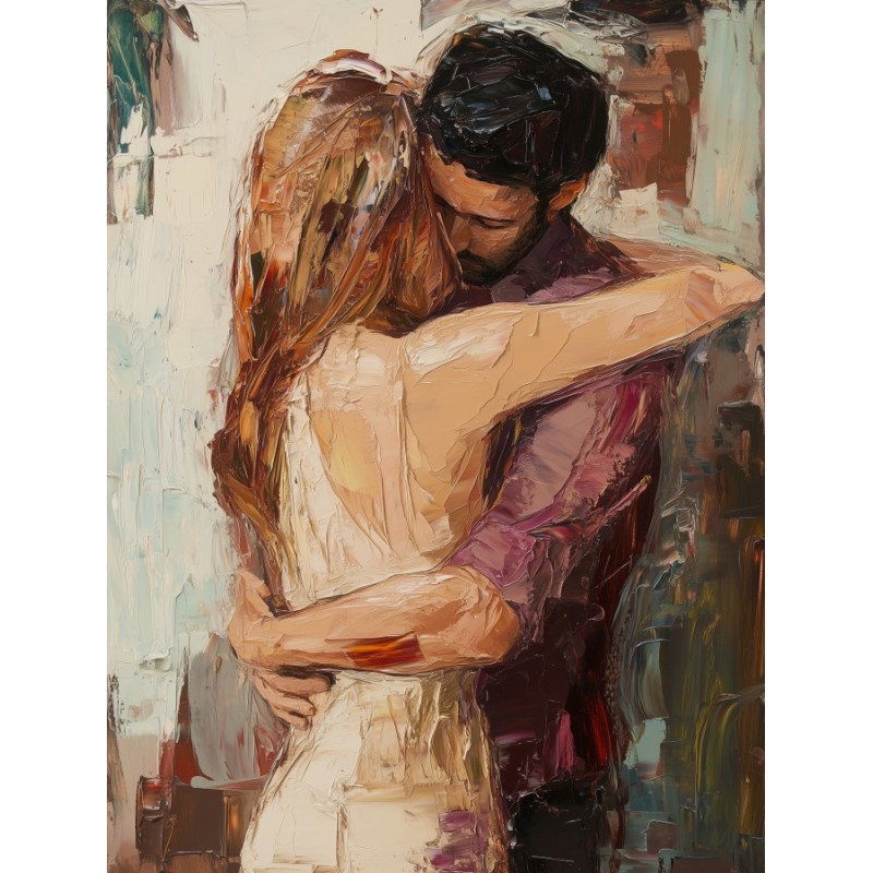  Obraz na płótnie 70x90 cm Para zakochanych