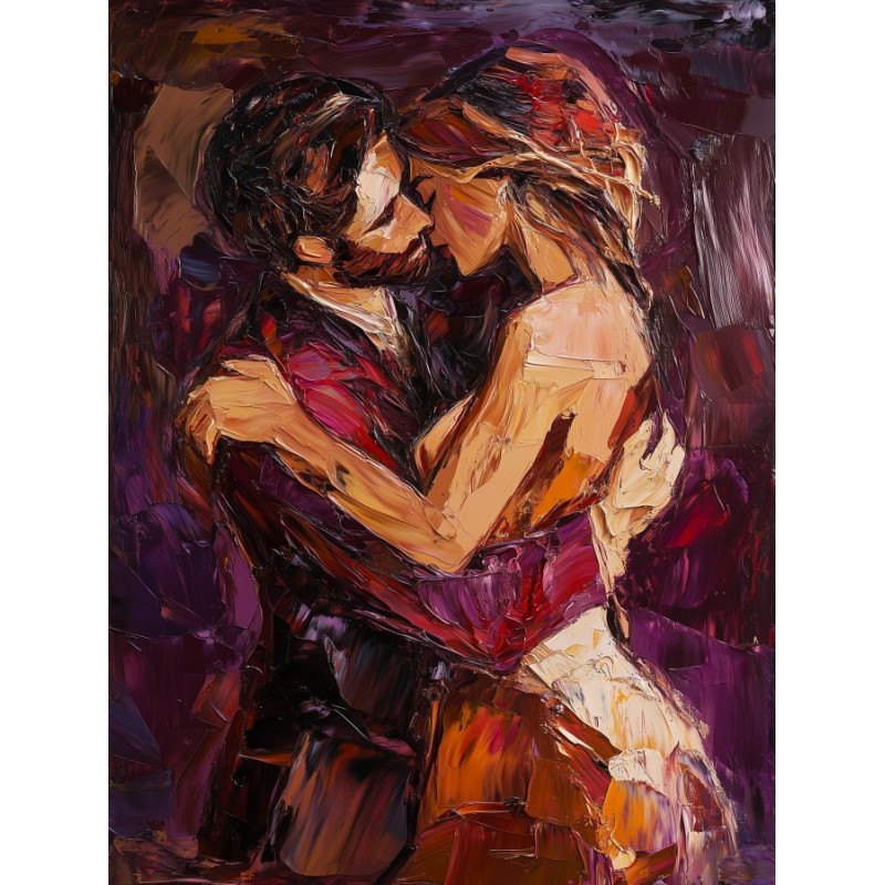  Obraz na płótnie 70x90 cm Para zakochanych