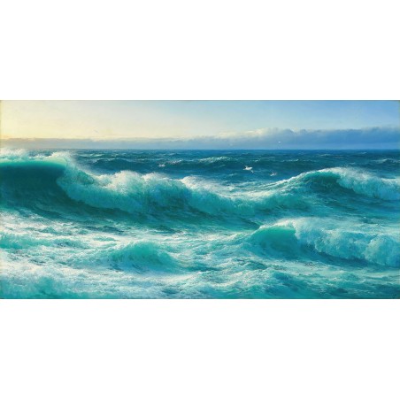  Obraz na płótnie 50x100cm David James Kornwalijskie bałwany