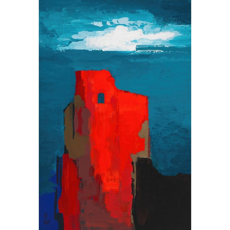  Obraz na płótnie 50x80cm Karl Wiener Ruiny zamku