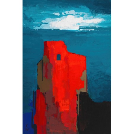  Obraz na płótnie 50x80cm Karl Wiener Ruiny zamku