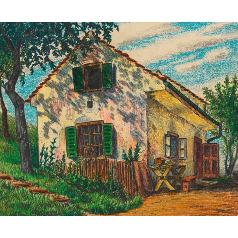  Obraz na płótnie 80x100cm Karl Wiener Letni domek w Hundsdorfie