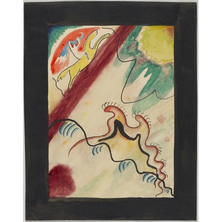  Obraz na płótnie 70x80cm Wassily Kandinsky Projekt okładki almanachu Błękitny Jeździec IX